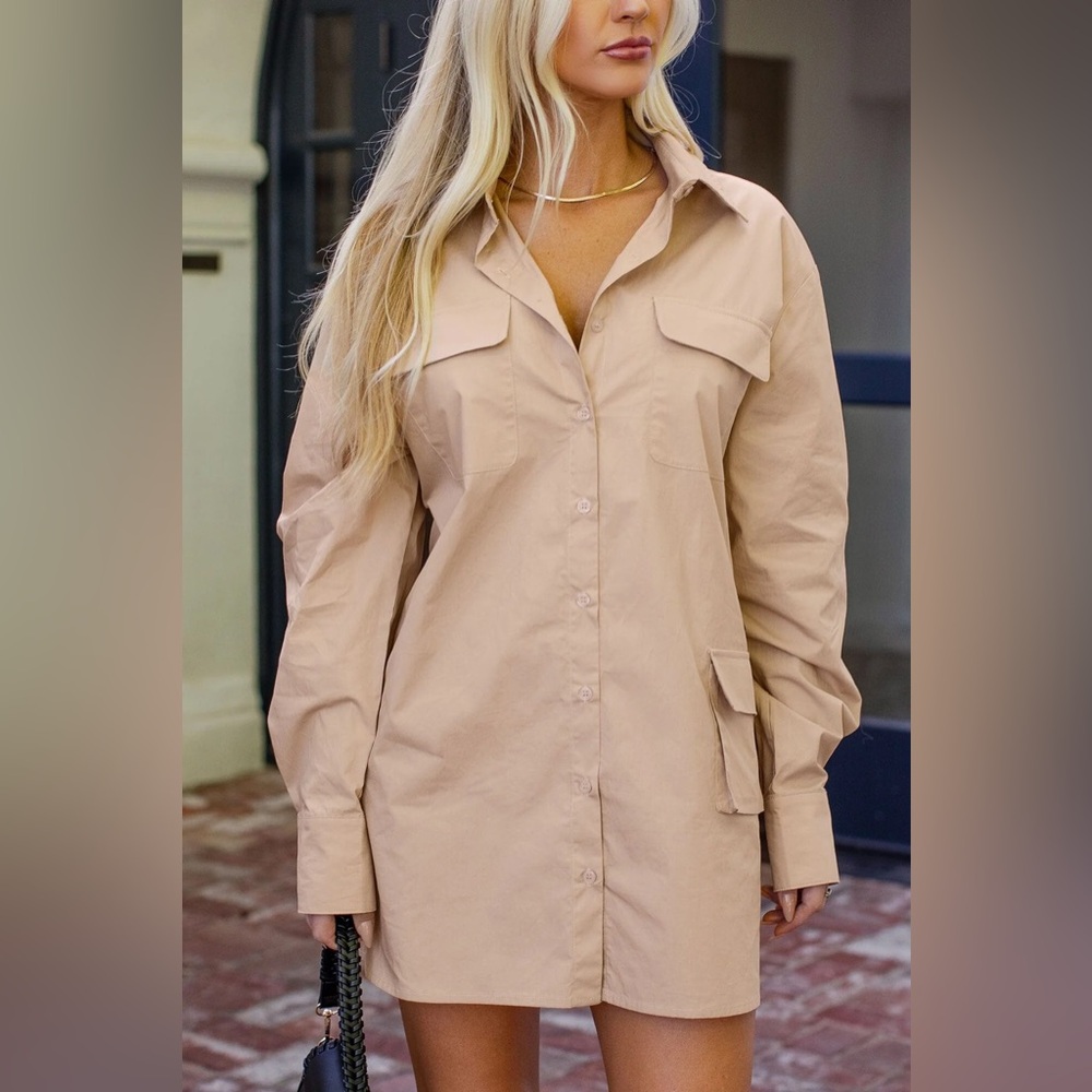 Khaki Shirt Dress